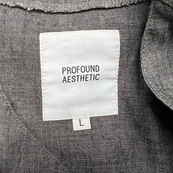 PROFOUND AESTHETIC Button-Down Coat Gray L - Picture 12 of 13
